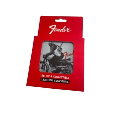 910-6107-000 Fender Vintage Ads 4-Pk Coaster Set Black and White 9106107000