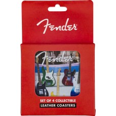 910-6108-000 Fender Guitar Coasters, 4-Pack, Multi-Color Leather 9106108000