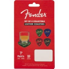 910-6109-000 Fender Guitar Pick Shape Logo Coasters, 4-Pack, Multi-Color 9106109000