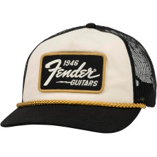 912-2421-201 Fender Guitars 1946 Gold Braid Trim Trucker Hat Cream Black 9122421201