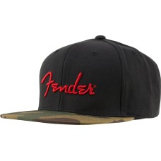 919-0119-000 Fender Guitar Camo Flatbill Hat, Camo, One Size Fits Most 9190119000