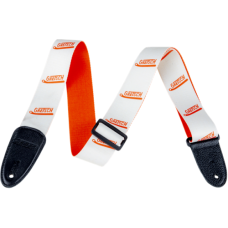 922-2842-003 Gretsch Logo Vibrato Arm Handle Pattern Guitar Strap Orange & White 9222842003