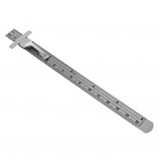 93684  6" Stainless Steel Pocket Rule Handy Ruler with inch 1/32” mm/metric Graduations