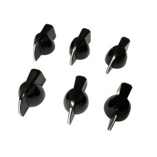 CHK-SW34-B (6) Black Chicken Head Knobs for Split Shaft Press Fit Amp Guitar Bass