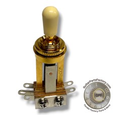 CTL3WLG Switch Toggle 3 Way Centralab Long Frame Gold Aged White Switch Tip