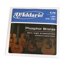 EJ16 D'Addario EJ16 Phosphor Bronze Light Acoustic Guitar Strings .012-.053