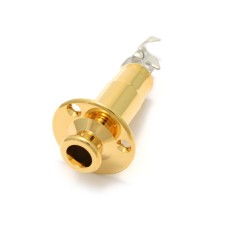 EP-4605-002 Gold Flanged Endpin Stereo Jack For Acoustic Preamp Guitar and Bass