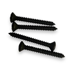 GS-0003-003 Pack of 4 Black Short Strap Button Screws Guitar and Bass