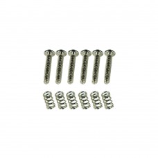 KISSN Kluson Vintage Tremolo Saddle Intonation Screw & Spring Set Nickel