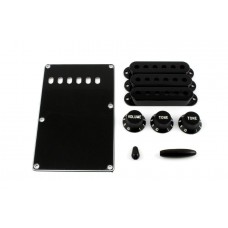 PG-0549-023 Black Accessory Kit Knobs/Covers/Back Plate for Fender Strat