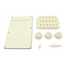 PG-0549-050 Parchment Accessory Kit Knobs/Covers/Back Plate for Fender Strat