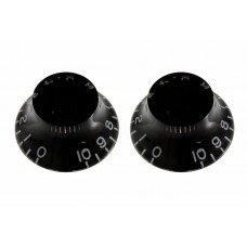 PK-0140-L23 Lefty Guitar Black Bell Knobs with Vintage Style Numbers
