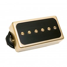 PU-SHA66G-N P90 Artec Splendor Humbucker Sized Neck Pickup Gold/Black w/Ring Alnico 5