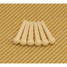 T-3329 (6) Acoustic Guitar Grover Bridge Pins Plain Cream 