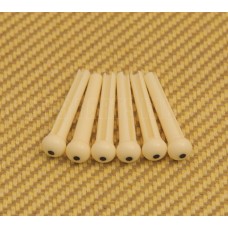 T-3329D (6) Grover/Tropy Acoustic Guitar Bridge Pins Cream w/Dot