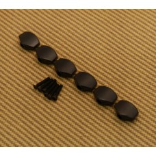 TK-MINI-B (6) Ping Black Buttons Mini Tuner Buttons for Mini Squier/Fender