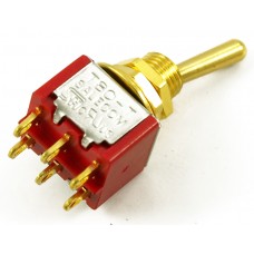 WDE9G Mini Toggle Switch For Guitar & Bass On/On DPDT Bat Style - GOLD