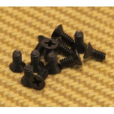003-0654-049 Fender Battery Cover Mounting Screws, 4-40 X 1/4, Philips, Black (12)