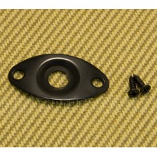 006-2390-000 Black Football Recessed Guitar/Bass Jack Plate as used on Squier 0062390000