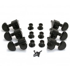 102-18BC Grover Rotomatic 18:1 Guitar Machine Head Tuners  Set of 6 3+3 BLACK