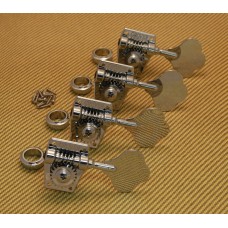 142C4 Grover Vintage Clover Leaf Style Chrome Bass Tuners 4 Inline