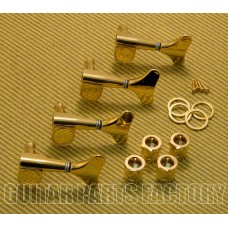 144G4 Grover 4 Inline Sealed Gold Mini Series Bass Tuners