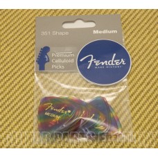 198-0351-102 Fender Medium 351 Rainbow Celluloid Picks 0980351102