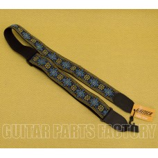 922-0060-104 Gretsch G Brand Guitar or Bass Strap Blue/Orange Black Ends 9220060104