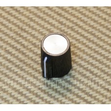 AK-KNB-303 Plastic Amp Knob Black w/ Silver Top Set Screw 1/4"