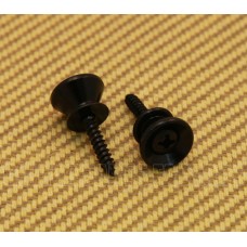 AP-0670-003 (2) Gotoh Black Strap Buttons/Screws For Fender Guitar or Bass 