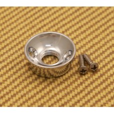 AP-5270-010 Electrosocket Round Chrome Socket Jack Plate for Guitar Tele