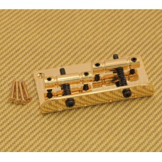 BB-00TB-002 2-Saddle 4-String Gold Bass Bridge