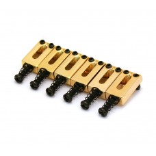 BP-2333-002 Set Of 6 Narrow Goldcast Bridge Saddles for Import Strat Guitar