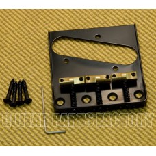 BT005-SS-B Black Wilkinson Telecaster Tray Bridge No Logo w/ Cut Out Sides