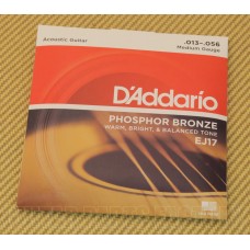 EJ17 D'Addario Phosphor Bronze Acoustic Guitar Strings Medium 13-56