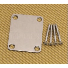 ENP4-C Chrome Standard 4-Bolt Neck Plate Guitar or Bass with Screws