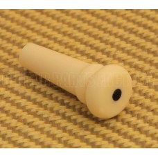 EP-004-CR Cream Black Dot Plastic End Pin Acoustic Guitar Strap Button