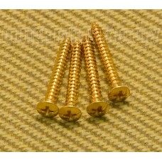 GS-3005-002 (4) Gold Short Neck Plate Screws Guitar/Bass 