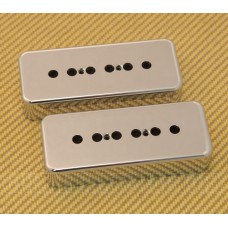 PC-0746-010 (2) 50mm Chrome Plastic Soapbar P90 Guitar Pickup Covers