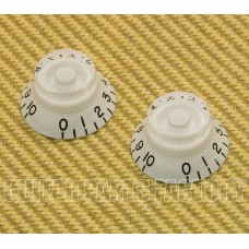 PK-0140-025 (2) White Bell Knobs Numbers 1-10 For USA Guitars