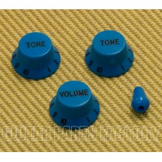 PK-0178-BLUE Blue w/Black Lettering Knob Set for Import Strat