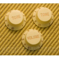 PK-24-AW Aged White USA Knob Set 24 Spline for Strat & Others