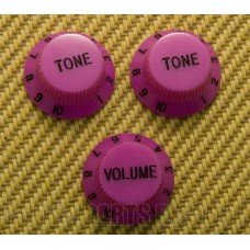 PK-24-MP Mauve Pink USA Knob Set 24 Spline for Strat & Others