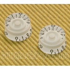 PK-MSI-W (2) White Metric Speed Knobs 6mm Split Pots for Import Guitar