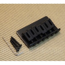 SB-015-B Hardtail Through-Body Guitar Bridge/Modern Saddles Black w/ Mounting Screws