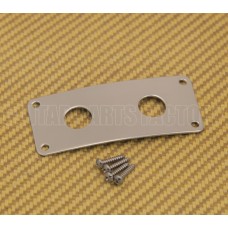 SMJP-C Chrome Stereo Jack Plate for Guitar and Bass Dual Hole