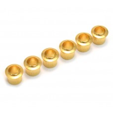 TK-0789-002 Press Fit Vintage Style Guitar Bushings Gold Knurled Brass 