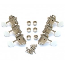 TK-0977-001 Gotoh Nickel 3x3 White Button Vintage Guitar Tuners