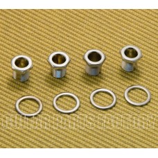 TK-WOBT-C4 (4) Wilkinson Chrome Screw-In Bass Tuner Bushings And Washers