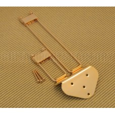 TP-0433-002 Gold Frequensator Style Trapeze Tailpiece for Archtop Guitars